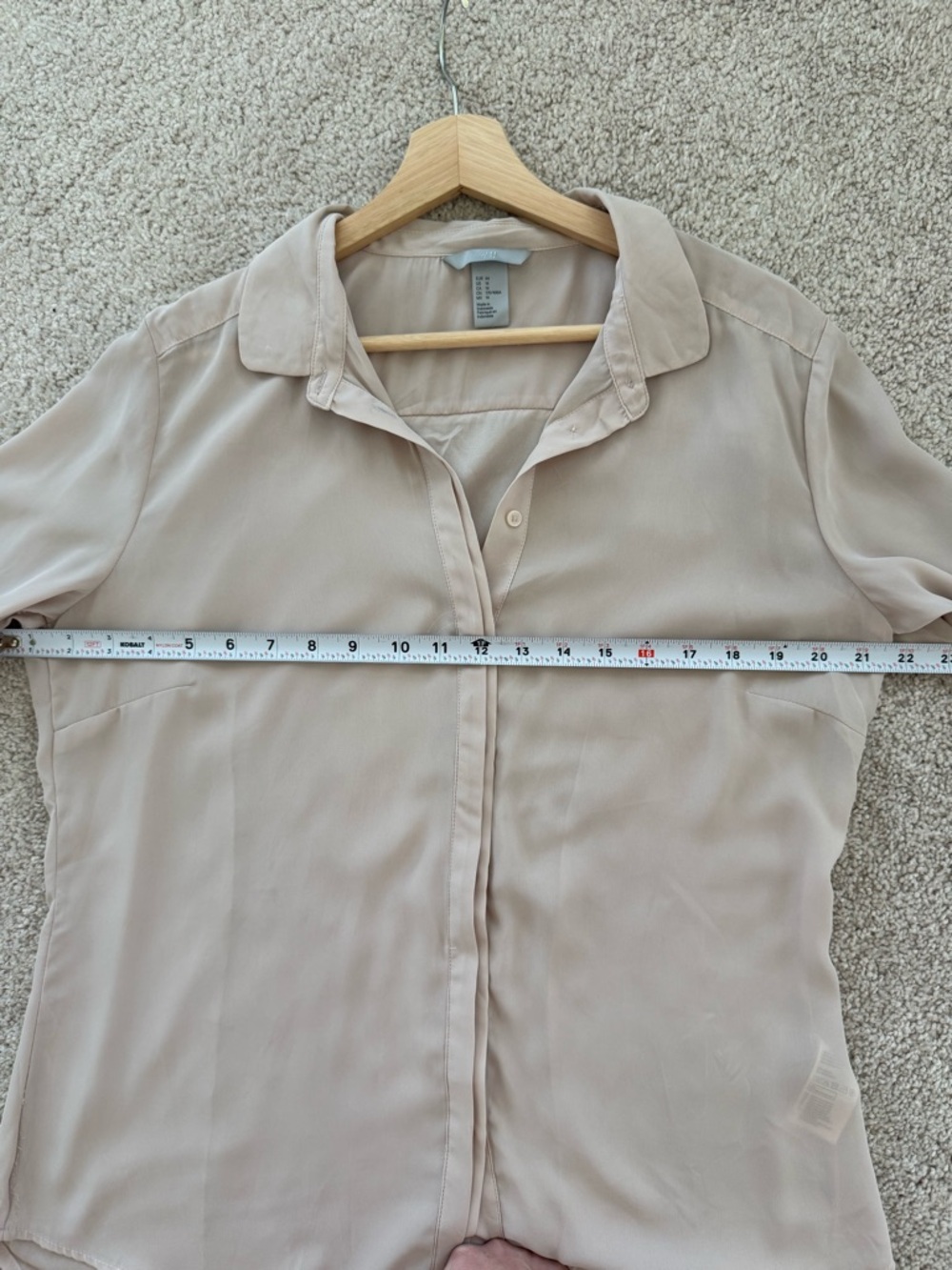 H&M Tan Long-Sleeve Button Front Blouse - Picture 5 of 7